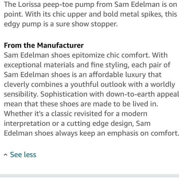 Sam Edelman Lorissa black spiked pumps open toe leather studded heels size 8 - Picture 9 of 12